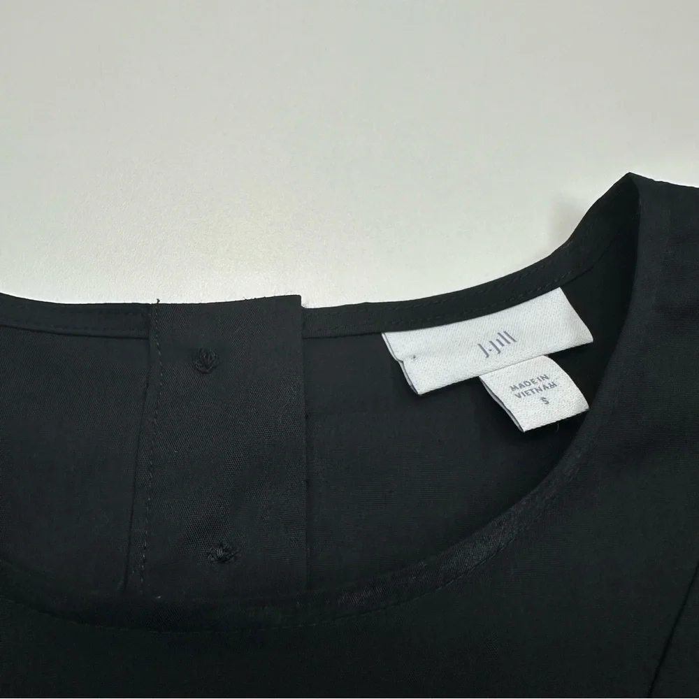 J. Jill Black Asymmetrical 3/4 Sleeve Tunic Blouse Women’s Size Small